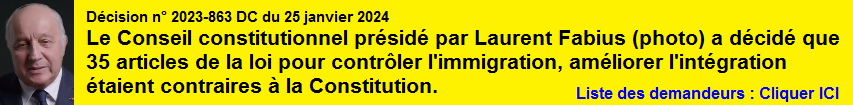Le Conseil constitutionnel prsid par Laurent Fabius censure loi immigration intgration le 25 janvier 2024