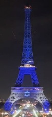 La Tour Eiffel teinte depuis l'attaque, qui s'illuminera  20 heures aux couleurs d'Isral