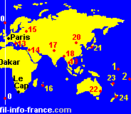24 fuseaux, 24 heures, 24 villes dans le monde !