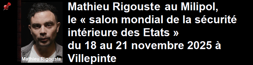 Mathieu Rigouste au Milipol, le � salon mondial de la s�curit� int�rieure des Etats � du 18 au 21 novembre 2025 � Villepinte