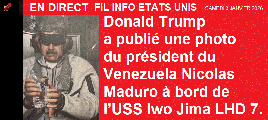Photo de Nicolas Maduro � bord de l�USS Iwo Jima, samedi 3 janvier 2026