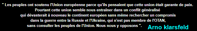 Arno Klarsfeld - Non � une 3eme guerre mondiale pour le Donbass